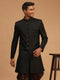 Vastramay Men's Black Sherwani Only Top